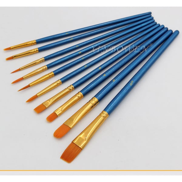 10 stk. nylonhår pensel sæt HB-2874 Pearl Blue
