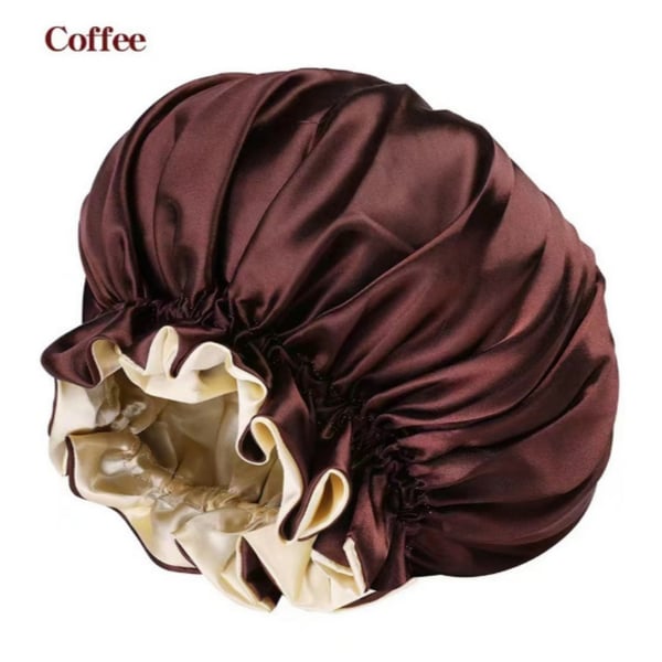 Kaksinkertainen suihkumyssy naisille, vedenpitävä ja uudelleenkäytettävä kylpyhiusmyssy coffee