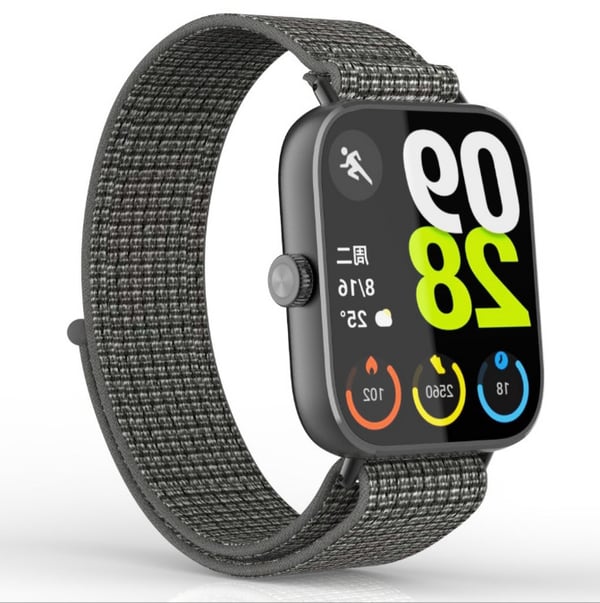 Redmi Watch 5/4 -punottu nailonranneke Grey