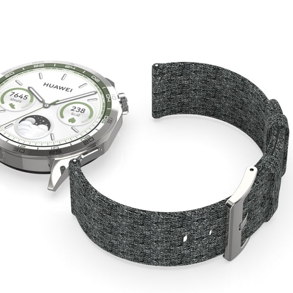 Huawei GT5/GT4 Denim Canvas Woven Nylon -kellonhihna Grey 20 mm