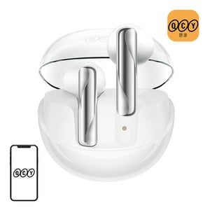 TWS QCY AilyBuds Clear T32-hodetelefoner (hvite)