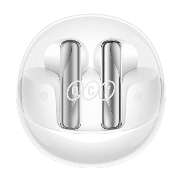 TWS QCY AilyBuds Clear T32-hodetelefoner (hvite)