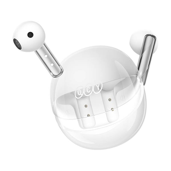 TWS QCY AilyBuds Clear T32-hodetelefoner (hvite)
