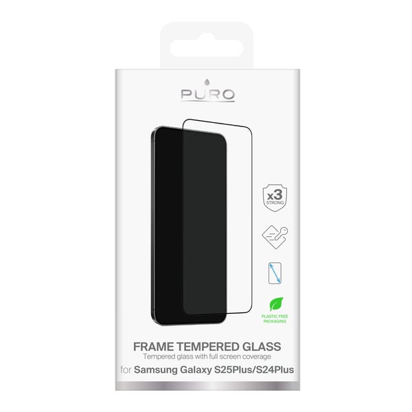 Samsung Galaxy S24+/S25+ Frame Tempered Glass, black