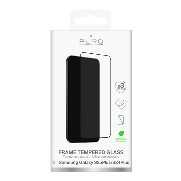 Samsung Galaxy S24+/S25+ Frame Tempered Glass, black