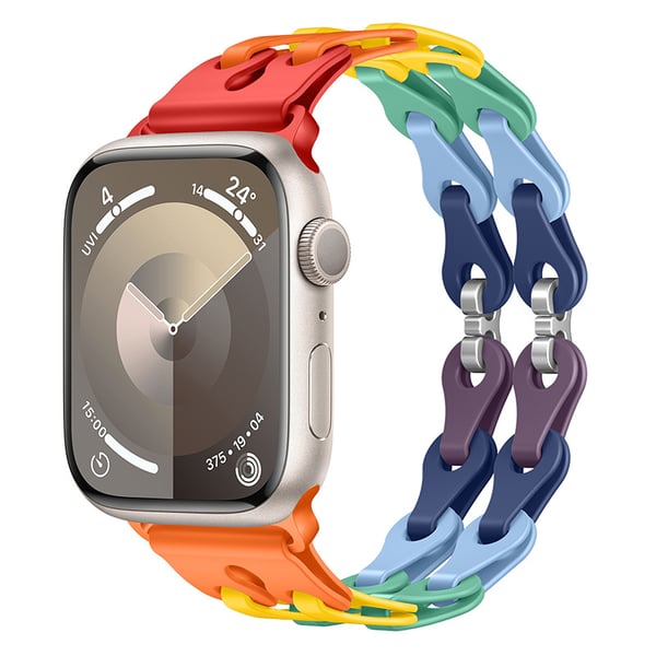 Silikonreim til Apple Watch Series 1-9 & Ultra MultiColor 20 mm