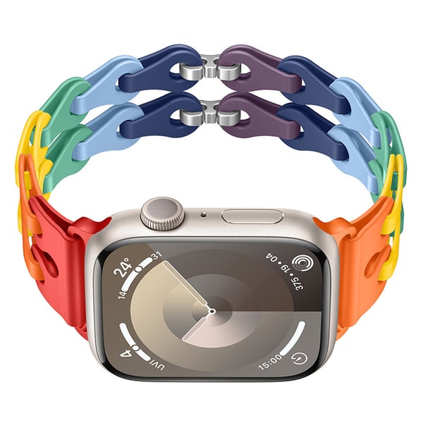 Silikonreim til Apple Watch Series 1-9 & Ultra MultiColor 20 mm