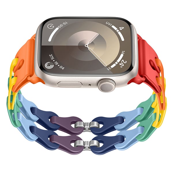 Silikonreim til Apple Watch Series 1-9 & Ultra MultiColor 20 mm