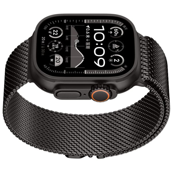 Grafiitinharmaa Milanese Loop -ranneke Apple Watchille Black S