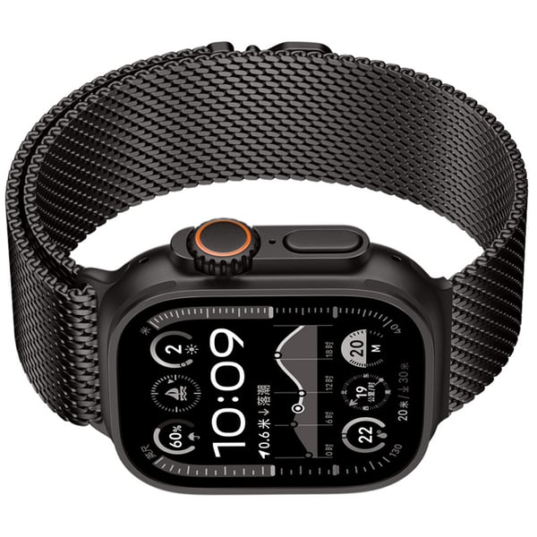 Grafiitinharmaa Milanese Loop -ranneke Apple Watchille Black S