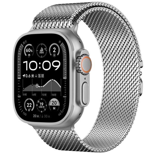 Grafiitinharmaa Milanese Loop -ranneke Apple Watchille Silver L