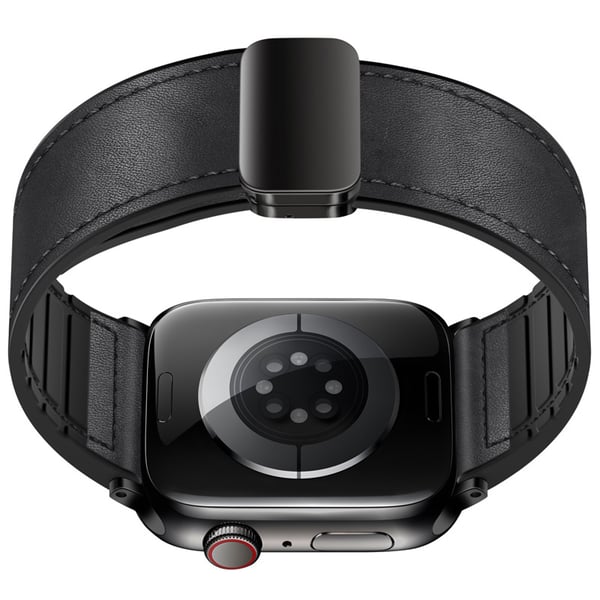 Vintage lærreim til Apple Watch Black S