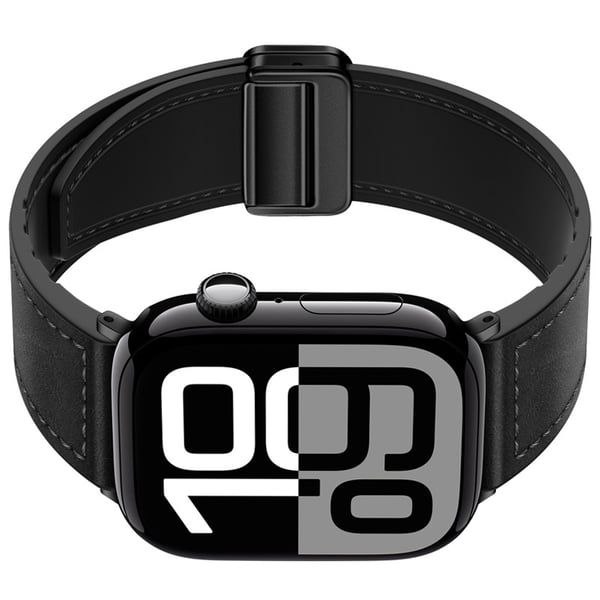 Rem i ægte læder til Apple Watch Black L