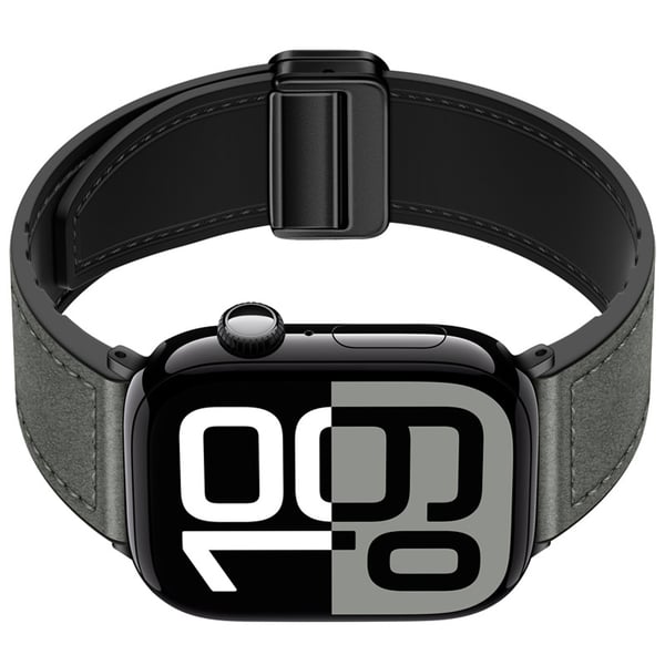 Ægte læder magnetisk Apple Watch-rem Grey S