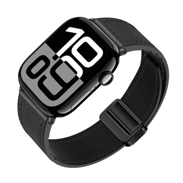 Ægte læder magnetisk Apple Watch-rem Black L