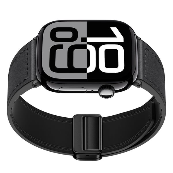 Ægte læder magnetisk Apple Watch-rem Black L