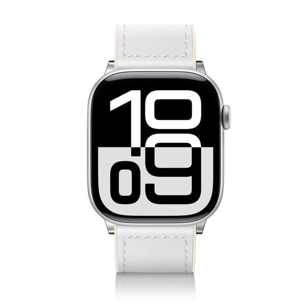 Apple Watch-reim i premiumlær med magnetisk spenne White S