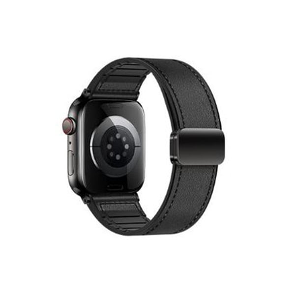 Apple Watch-reim i premiumlær med magnetisk spenne Black L
