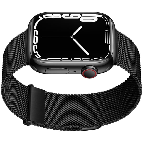 Grafiitinharmaa Milanese Loop -ranneke Apple Watchille Black L