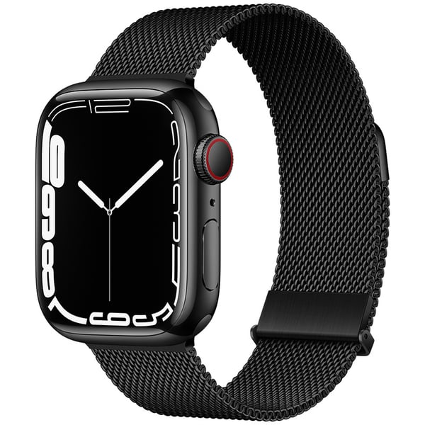 Grafiitinharmaa Milanese Loop -ranneke Apple Watchille Black L