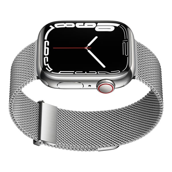 Grafiitinharmaa Milanese Loop -ranneke Apple Watchille Silver L