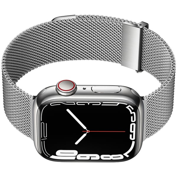 Grafiitinharmaa Milanese Loop -ranneke Apple Watchille Silver L