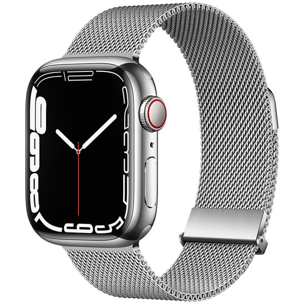 Grafiitinharmaa Milanese Loop -ranneke Apple Watchille Silver L