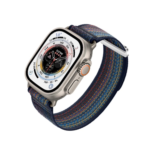 Flettet nylon-sportløkke til Apple Watch Blue+Orange S
