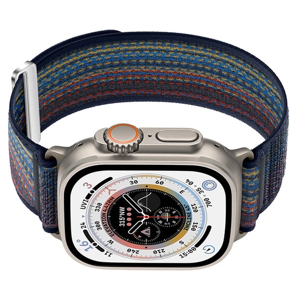 Flettet nylon-sportløkke til Apple Watch Blue+Orange S