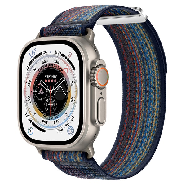 Flettet nylon-sportløkke til Apple Watch Blue+Orange S