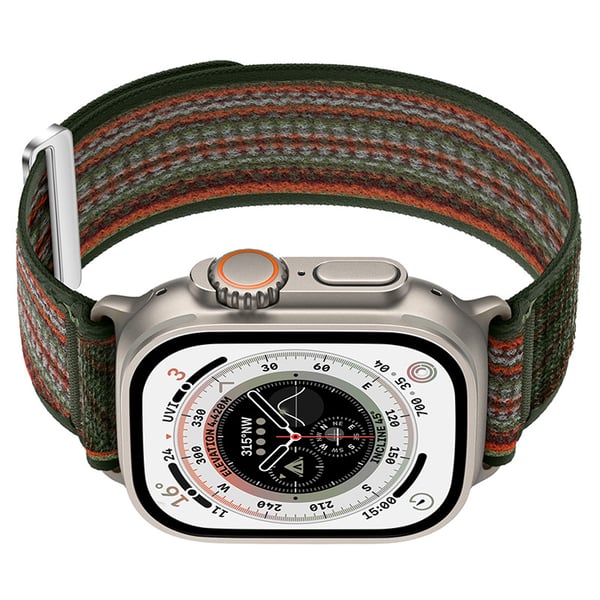 Flettet nylon-sportløkke til Apple Watch green+orange S