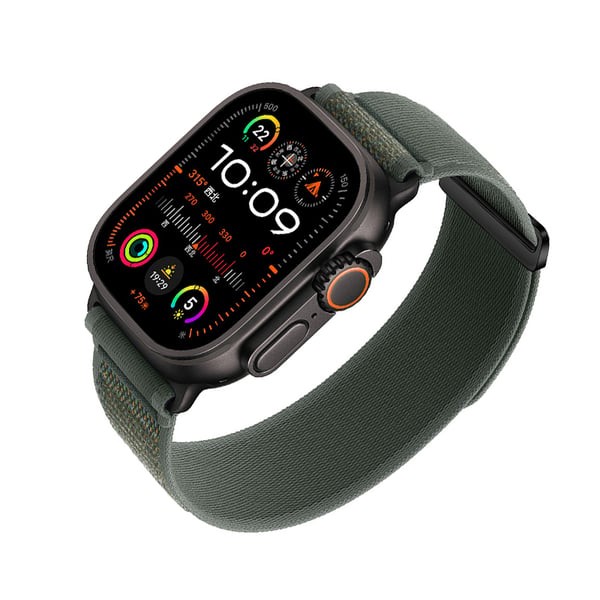 Nylon klokkerem kompatibel med Apple Watch - Pustende Sport Loop-remmer for iWatch Series 8/7/6/5/4/3/2/1/SE/Ultra Green S