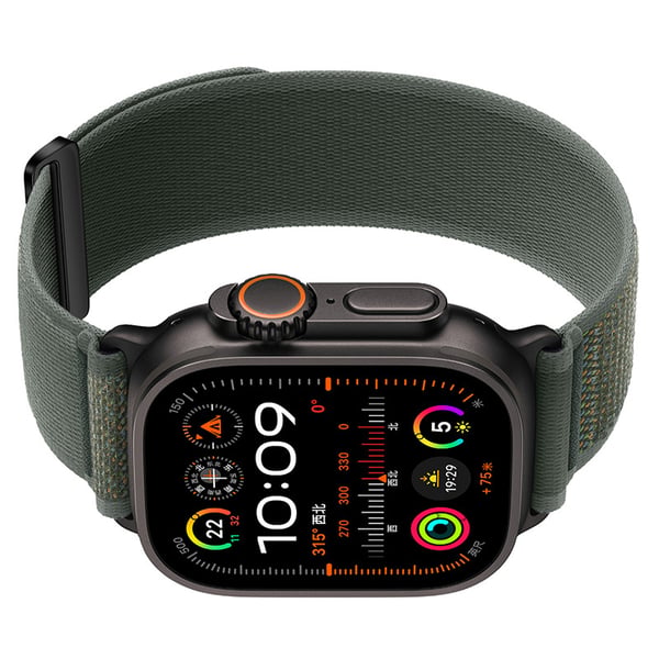Nylon klokkerem kompatibel med Apple Watch - Pustende Sport Loop-remmer for iWatch Series 8/7/6/5/4/3/2/1/SE/Ultra Green S