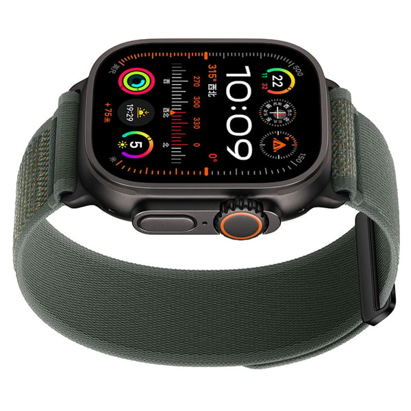 Nylon klokkerem kompatibel med Apple Watch - Pustende Sport Loop-remmer for iWatch Series 8/7/6/5/4/3/2/1/SE/Ultra Green S