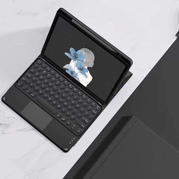 Tablet Keyboard Case for Xiaomi Pad 7/7Pro - Avtakbart trådløst Bluetooth-tastatur, berøringsplate, svart