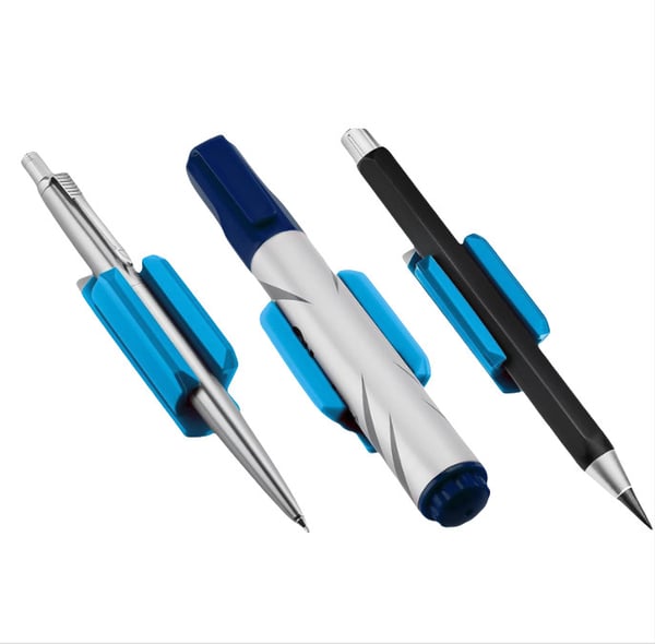 3-pakning silikon selvklebende pennholder til skrivebord Blue