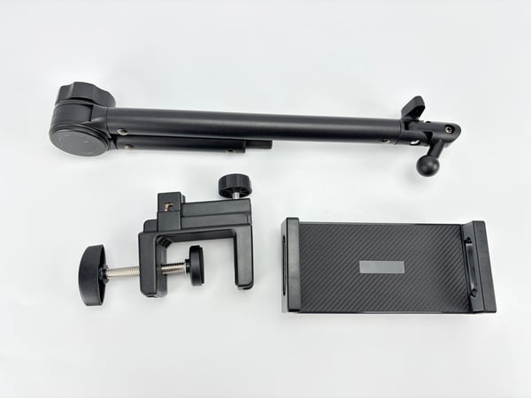 Kaksoisvarrella varustettu pöytäpuhelinteline Model 2