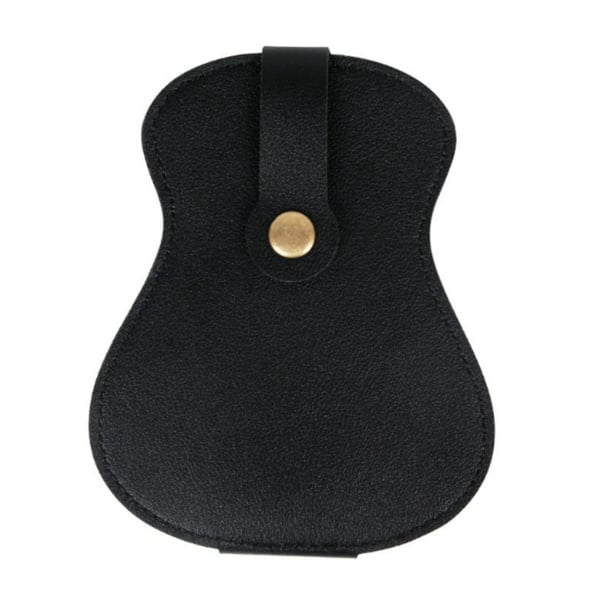 Plekterholder til gitar - Veske i PU-skinn med stor kapasitet Black