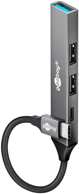 Slim 4-ports USB-hub, USB-C™ til USB-C™/USB-A, 5 Gbit/s