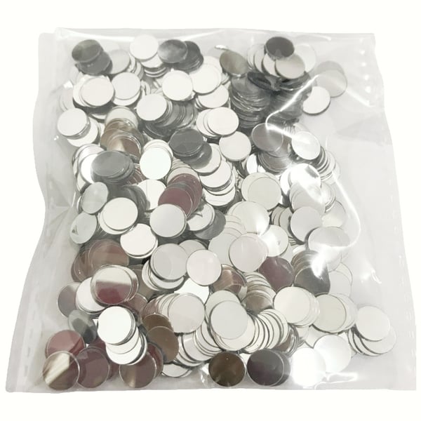 Hilekonfetti, 8 mm pyöreä paljettikonfetti Silver 30g