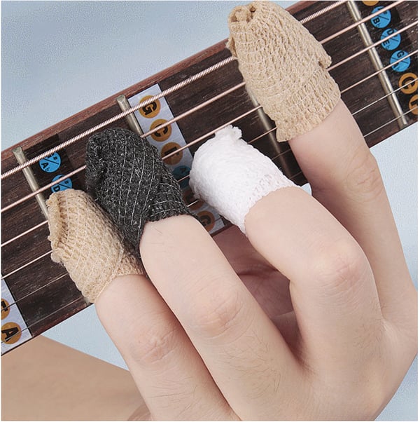 Fingerskydd för gitarr, smärtlindrande fingerskydd för gitarrister Beige 2.5 cm