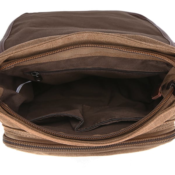 Lækker Crossbody-taske i Canvas coffee