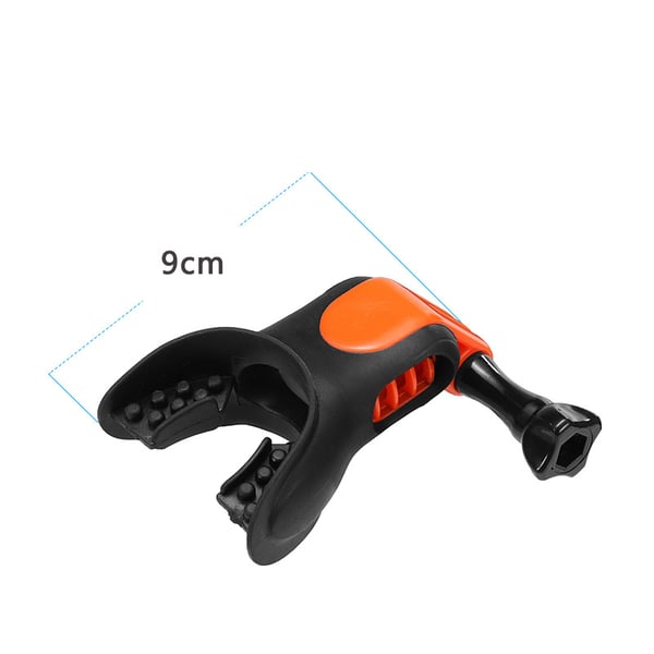 Surf Mouth Mount för GoPro med flytande block och rem - svart/orange