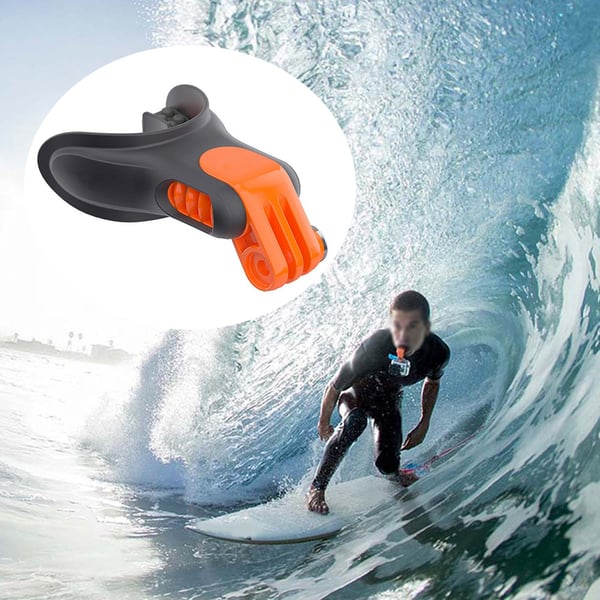 Surf Mouth Mount för GoPro med flytande block och rem - svart/orange
