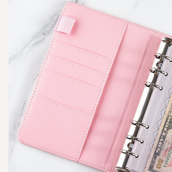 A6 Budgetbinder med Pengekuverter Pink
