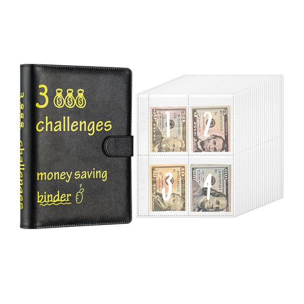 100 dages pengeudfordringsbinder - A5 konvolutsystem Black