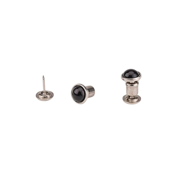 Saumattomat nepparit, litteät helmipainikkeet (10 kpl) Black