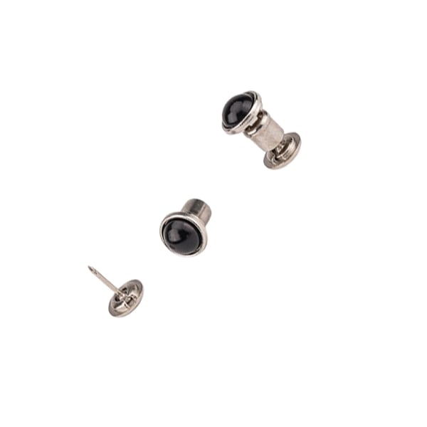 Saumattomat nepparit, litteät helmipainikkeet (10 kpl) Black