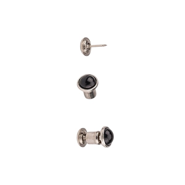 Saumattomat nepparit, litteät helmipainikkeet (10 kpl) Black