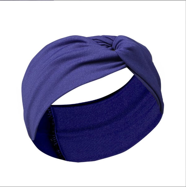 Blød og elegant: Ensfarvet krydshovedbånd NavyBlue